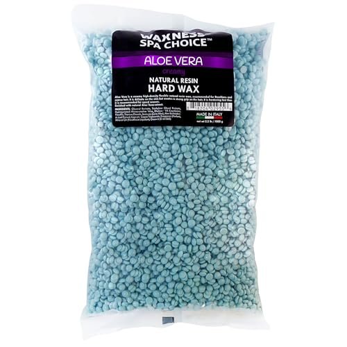 Waxness Spa Choice Aloe Vera Hard Wax Beads 2.2 lb (1 kg) – Professional Hair Removal for Smooth Skin Avelisse