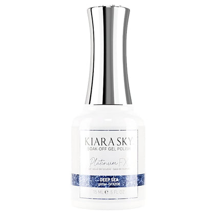 KIARA SKY LED UV Soak Off Platinum Gel FX - Deep Sea One Coat Foil Glitter Nail Polish (0.5 Fl Oz)