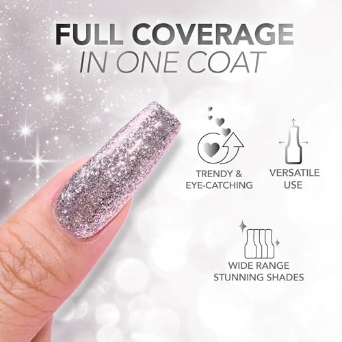 KIARA SKY LED UV Soak Off Platinum Gel FX - Deep Sea One Coat Foil Glitter Nail Polish (0.5 Fl Oz) - görsel 8