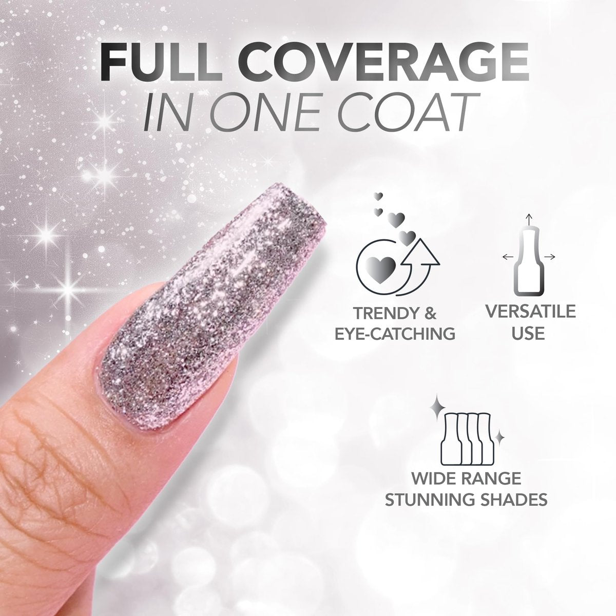 KIARA SKY LED UV Soak Off Platinum Gel FX - Deep Sea One Coat Foil Glitter Nail Polish (0.5 Fl Oz) - görsel 7