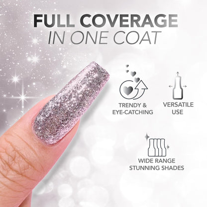 KIARA SKY LED UV Soak Off Platinum Gel FX - Deep Sea One Coat Foil Glitter Nail Polish (0.5 Fl Oz)