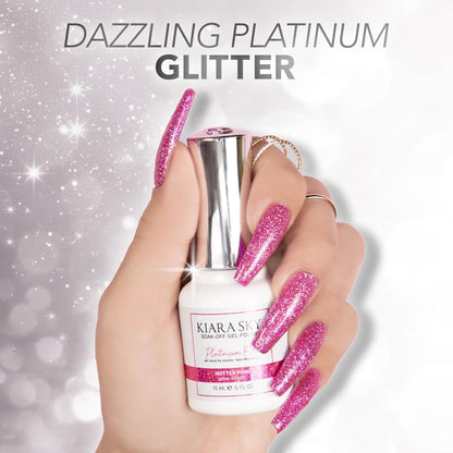 KIARA SKY LED UV Soak Off Platinum Gel FX - Deep Sea One Coat Foil Glitter Nail Polish (0.5 Fl Oz)