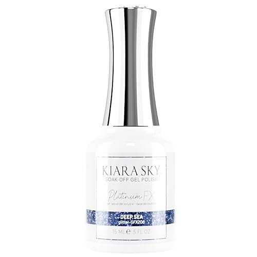 KIARA SKY LED UV Soak Off Platinum Gel FX - Deep Sea One Coat Foil Glitter Nail Polish (0.5 Fl Oz) - görsel 2