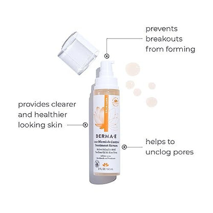 DERMA E Acne Spot Treatment - Clinically Studied Blemish Control Serum for Blackheads, Breakouts & Cystic Acne, 2 Fl Oz Avelisse
