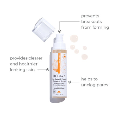 DERMA E Acne Spot Treatment - Clinically Studied Blemish Control Serum for Blackheads, Breakouts & Cystic Acne, 2 Fl Oz Avelisse
