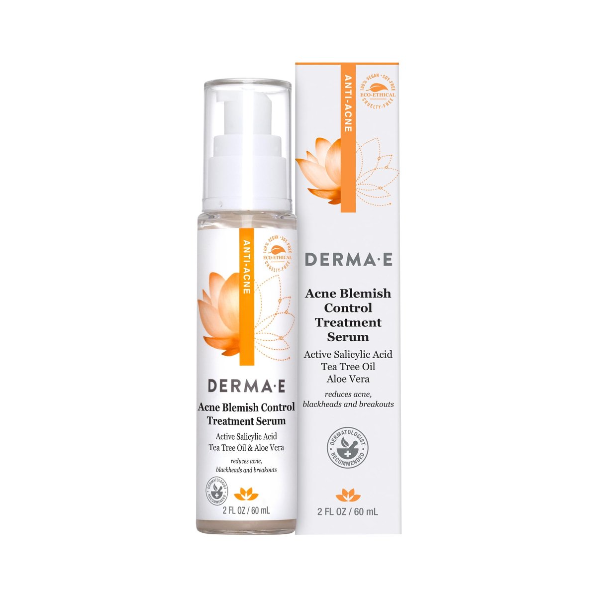 DERMA E Acne Spot Treatment - Clinically Studied Blemish Control Serum for Blackheads, Breakouts & Cystic Acne, 2 Fl Oz Avelisse