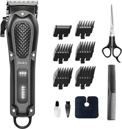 Haokry Professional Hair Clippers for Men - Cordless & Corded Barber Clippers with Rechargeable Beard Trimmer, 3 Speed Modes