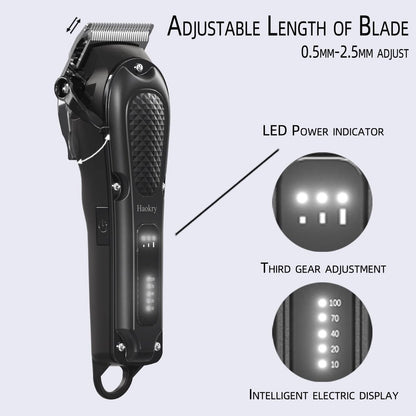 Haokry Professional Hair Clippers for Men - Cordless & Corded Barber Clippers with Rechargeable Beard Trimmer, 3 Speed Modes