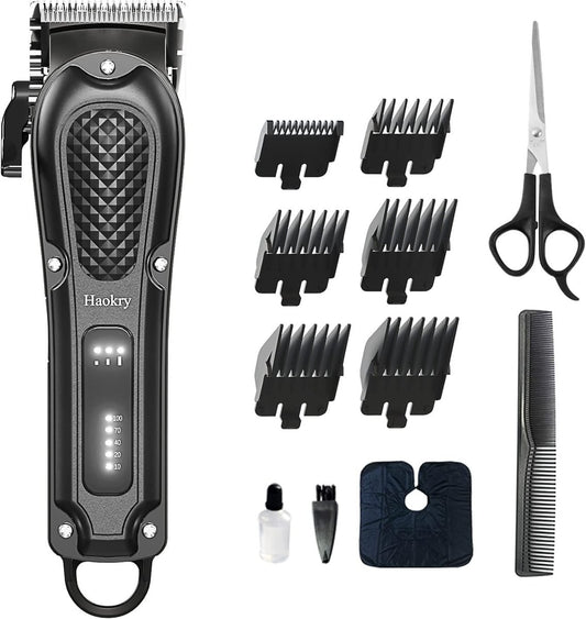 Haokry Professional Hair Clippers for Men - Cordless & Corded Barber Clippers with Rechargeable Beard Trimmer, 3 Speed Modes