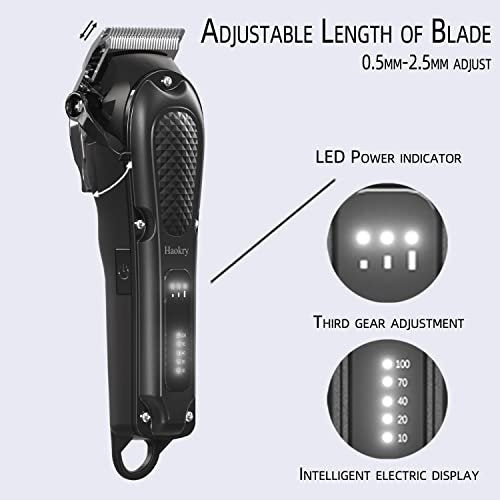Haokry Professional Hair Clippers for Men - Cordless & Corded Barber Clippers with Rechargeable Beard Trimmer, 3 Speed Modes - görsel 6