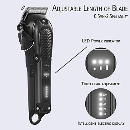 Haokry Professional Hair Clippers for Men - Cordless & Corded Barber Clippers with Rechargeable Beard Trimmer, 3 Speed Modes