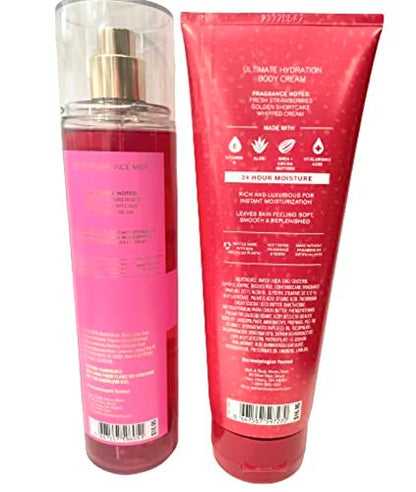 Bath & Body Works Strawberry Pound Cake Fine Fragrance Mist & Ultimate Hydration Body Cream 2-Piece Set Avelisse