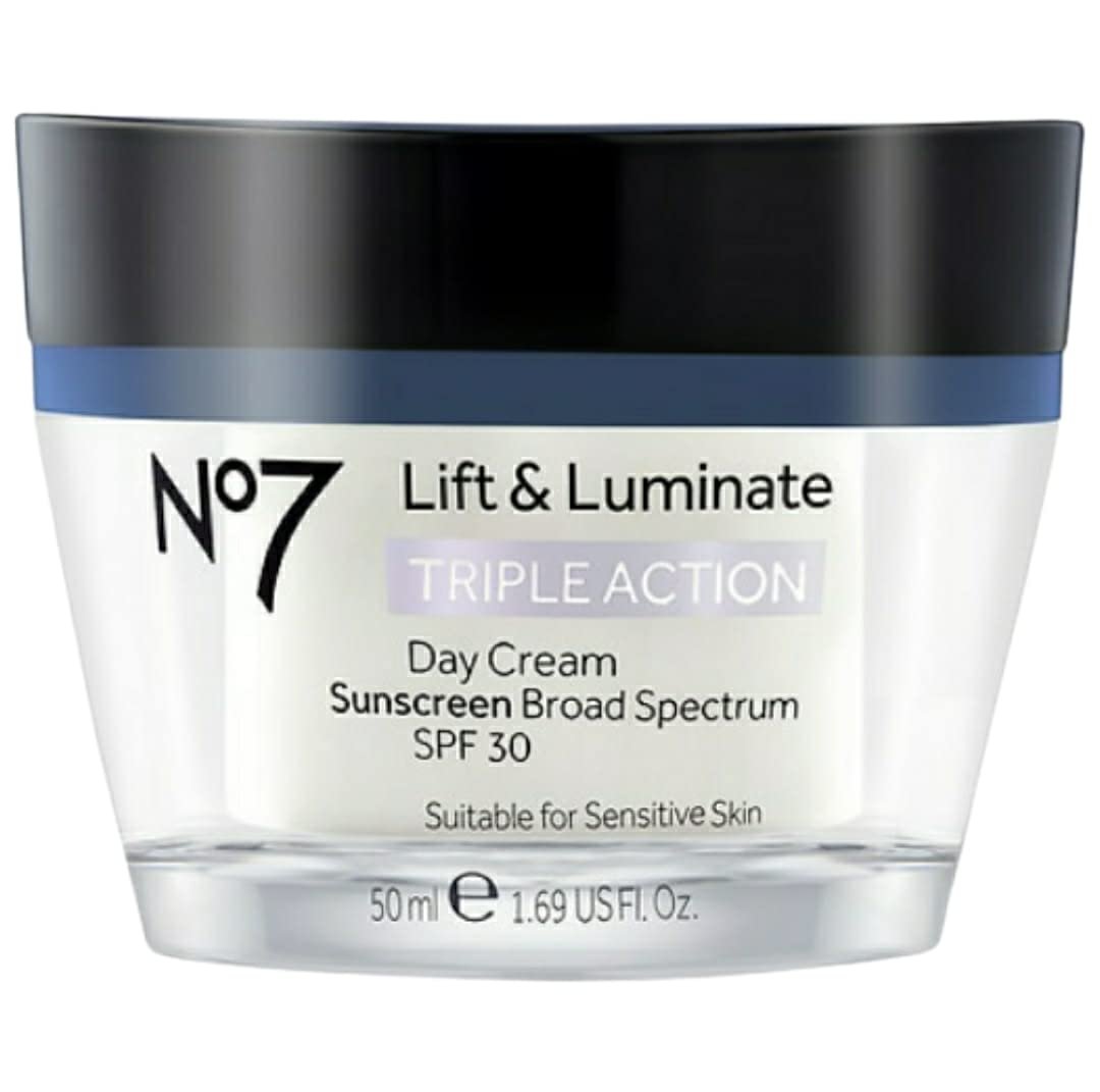 No7 Lift and Luminate Triple Action Face Cream - Day and Night Bundle with SPF 30 Day Cream, 1.69 fl oz Each Avelisse