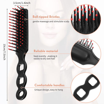 60-Pack Bulk Disposable Hair Brushes for Homeless Shelters, Hotels, Nursing Homes, Charity - Anti-Static Bristles, 7.5 x 1.4 Inch, Black Avelisse