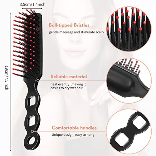 60-Pack Bulk Disposable Hair Brushes for Homeless Shelters, Hotels, Nursing Homes, Charity - Anti-Static Bristles, 7.5 x 1.4 Inch, Black Avelisse