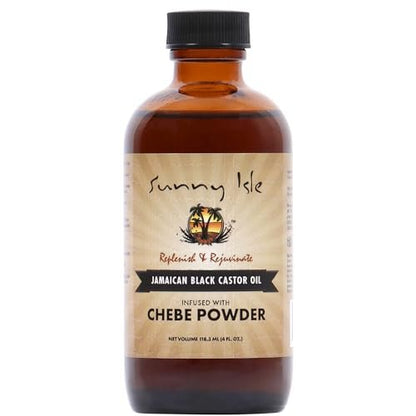 Sunny Isle Jamaican Black Castor Oil with Chebe Powder - 4 oz for Hair Growth & Moisture