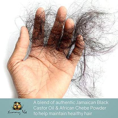 Sunny Isle Jamaican Black Castor Oil with Chebe Powder - 4 oz for Hair Growth & Moisture