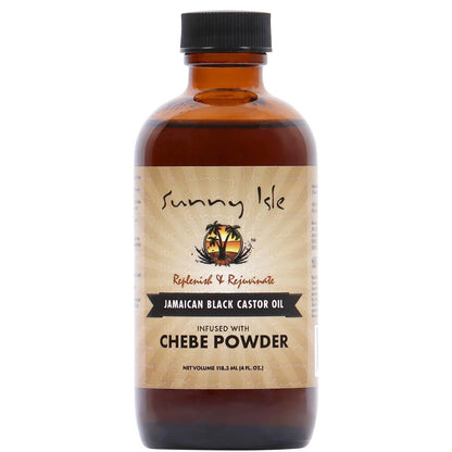 Sunny Isle Jamaican Black Castor Oil with Chebe Powder - 4 oz for Hair Growth & Moisture