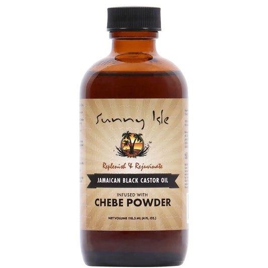 Sunny Isle Jamaican Black Castor Oil with Chebe Powder - 4 oz for Hair Growth & Moisture
