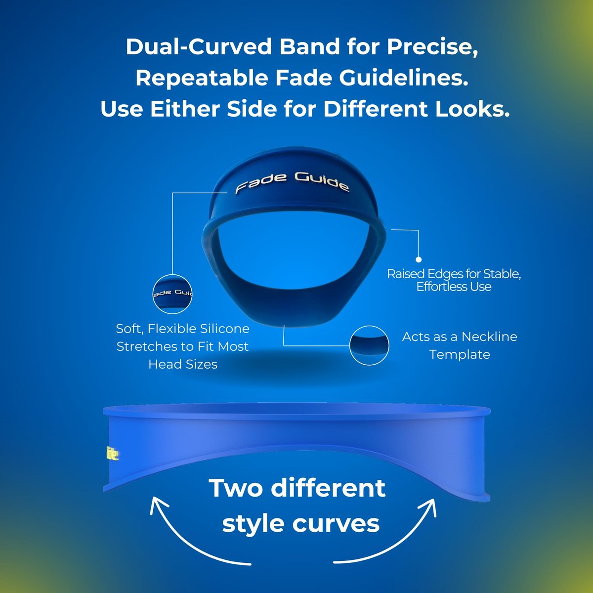 Hands-Free Fade Guide for Men – Silicone Haircut Template for Clippers | Neckline Shaver Guide | DIY Self Haircut Tool Avelisse