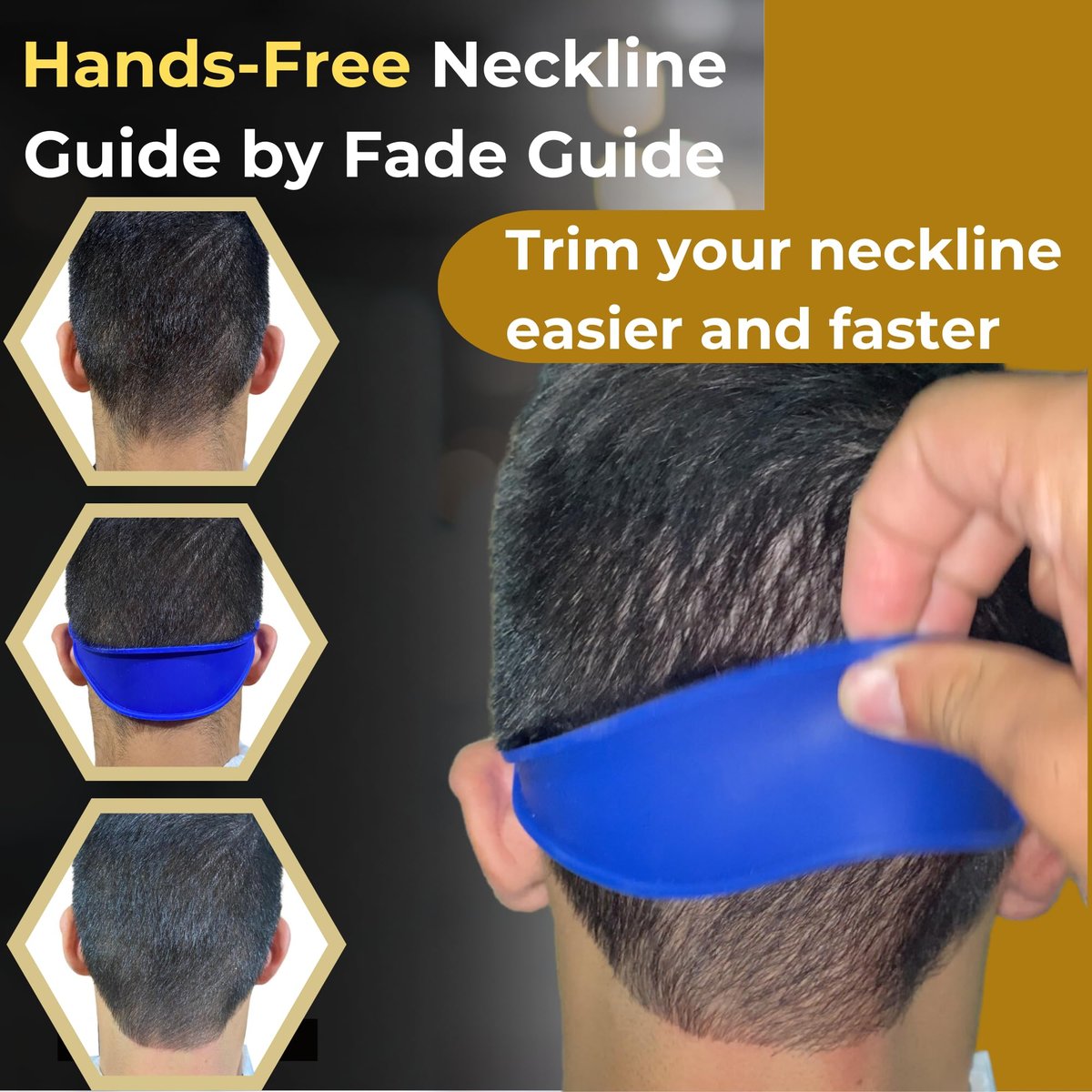 Hands-Free Fade Guide for Men – Silicone Haircut Template for Clippers | Neckline Shaver Guide | DIY Self Haircut Tool Avelisse