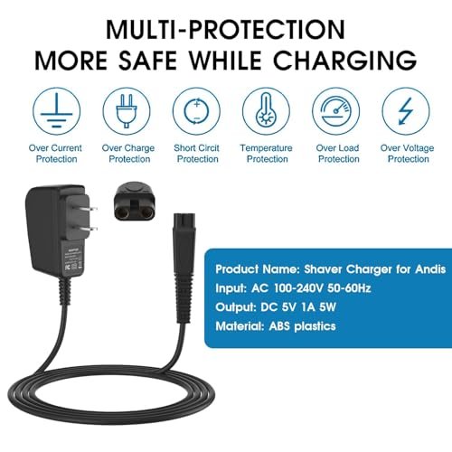 5V 1A Replacement Charger Adapter for Andis Shaver - Compatible with 17150, 17165, TS-1, TS-2 Foil Shavers - görsel 12