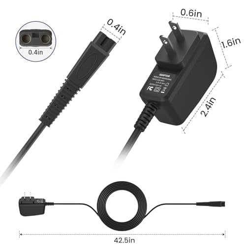 5V 1A Replacement Charger Adapter for Andis Shaver - Compatible with 17150, 17165, TS-1, TS-2 Foil Shavers - görsel 10