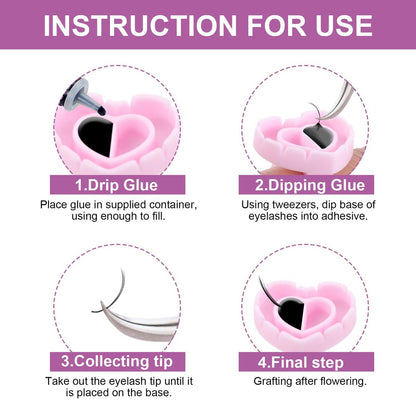100 Pack Pink Glue Rings for Eyelash Extensions – Disposable Lash Glue Holder Rings