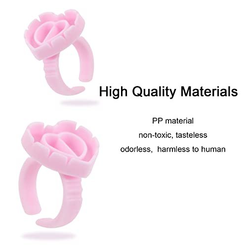 100 Pack Pink Glue Rings for Eyelash Extensions – Disposable Lash Glue Holder Rings - görsel 12