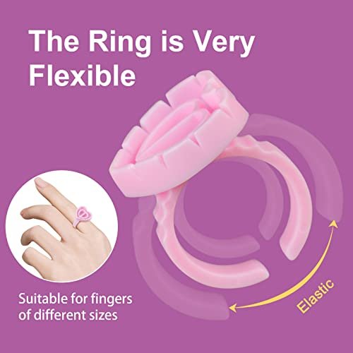 100 Pack Pink Glue Rings for Eyelash Extensions – Disposable Lash Glue Holder Rings - görsel 6
