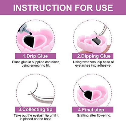 100 Pack Pink Glue Rings for Eyelash Extensions – Disposable Lash Glue Holder Rings
