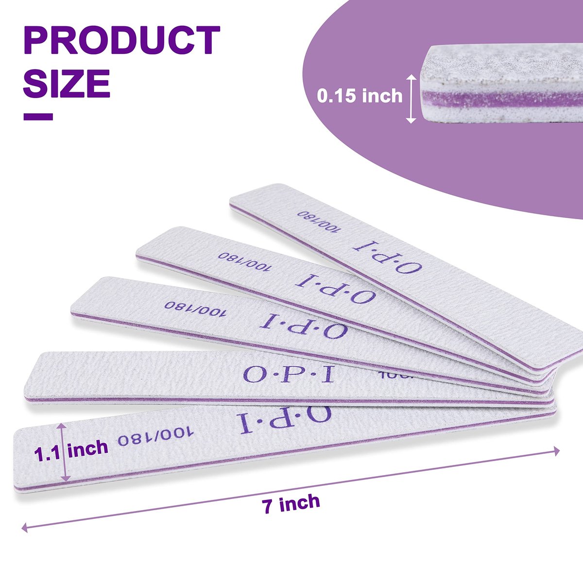 Waqas 12 Pcs Nail File Set - Double Sided Emery Board for Natural and Acrylic Nails, 100/180 Grit Professional Manicure Tools - görsel 3