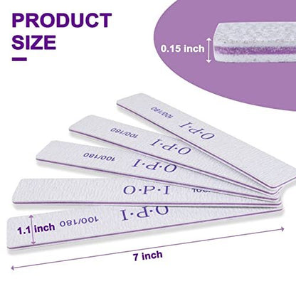 Waqas 12 Pcs Nail File Set - Double Sided Emery Board for Natural and Acrylic Nails, 100/180 Grit Professional Manicure Tools
