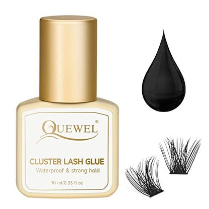 QUEWEL Lash Clusters Glue 10ml Black – Long-Lasting DIY Lash Extensions, No Irritation, Large Capacity Avelisse