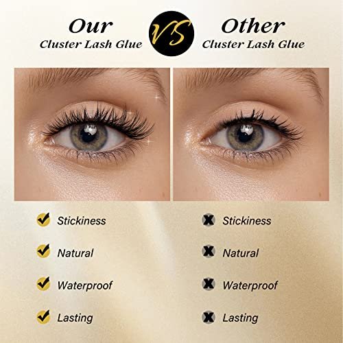 QUEWEL Lash Clusters Glue 10ml Black – Long-Lasting DIY Lash Extensions, No Irritation, Large Capacity Avelisse
