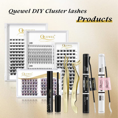 QUEWEL Lash Clusters Glue 10ml Black – Long-Lasting DIY Lash Extensions, No Irritation, Large Capacity Avelisse