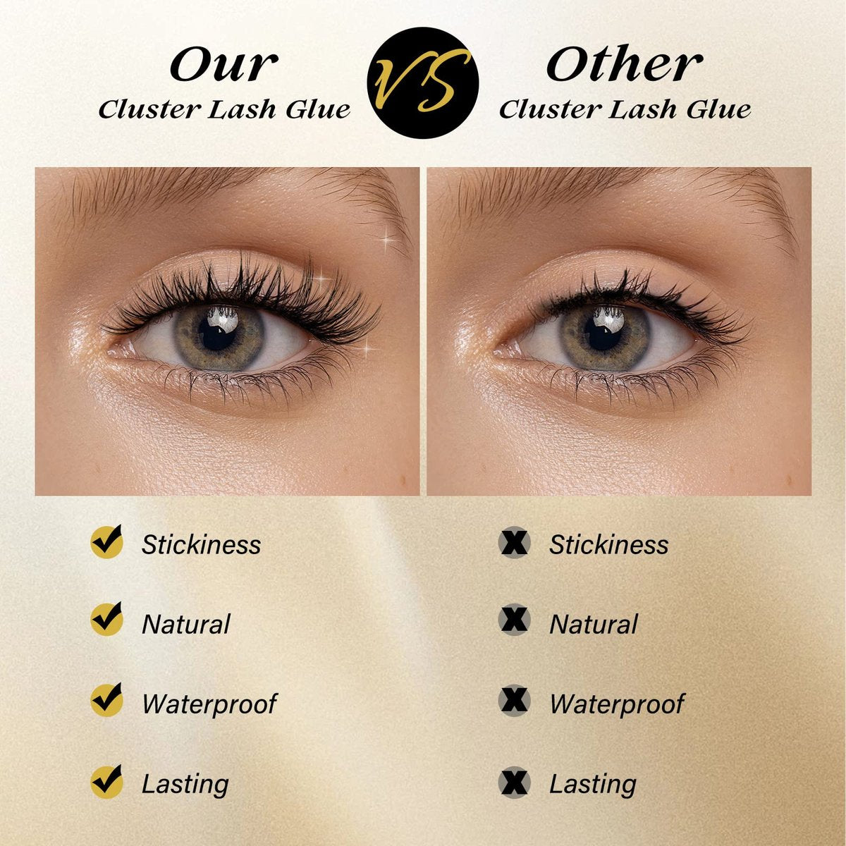 QUEWEL Lash Clusters Glue 10ml Black – Long-Lasting DIY Lash Extensions, No Irritation, Large Capacity Avelisse