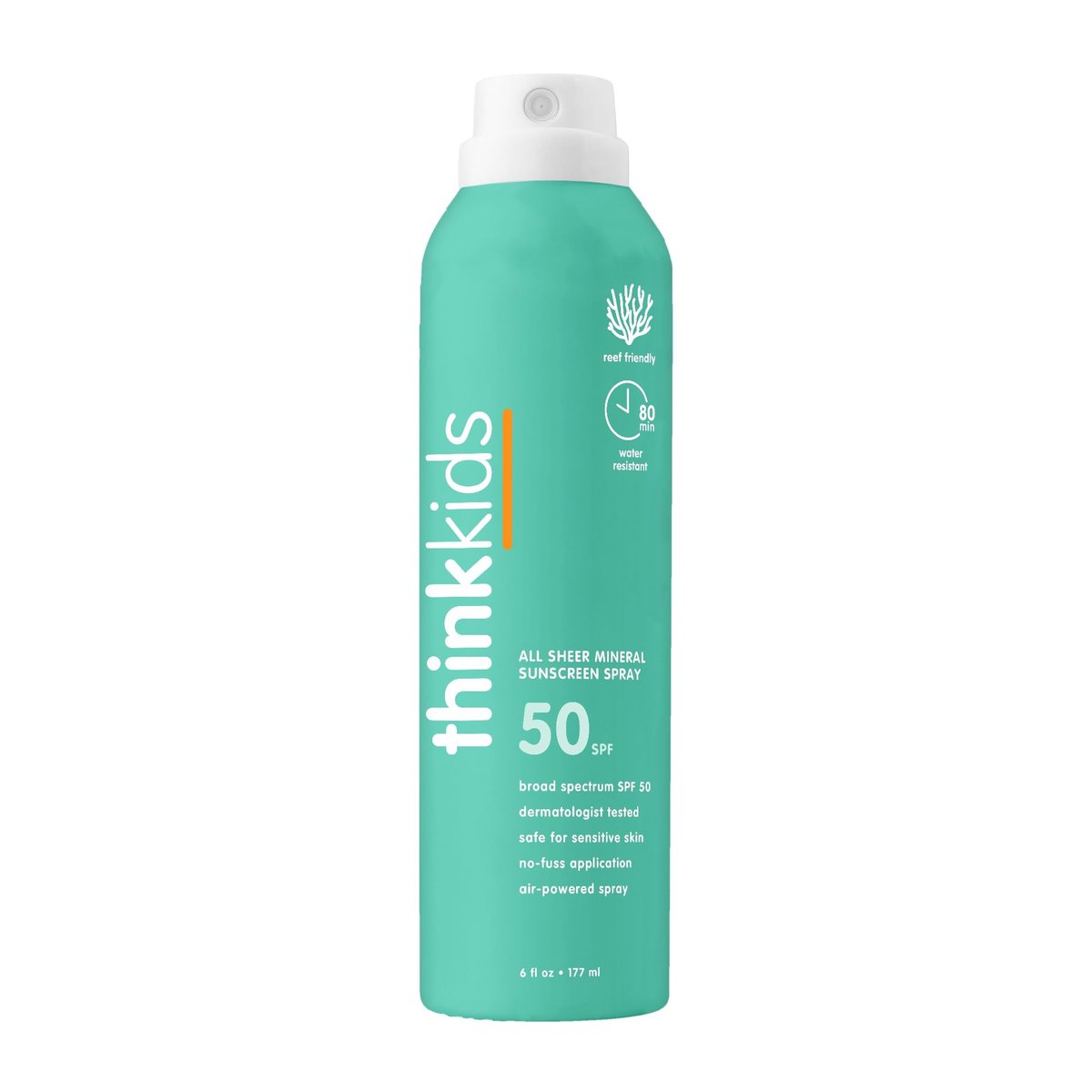 Thinksport Kids Sunscreen Spray SPF 50 - All Sheer Mineral Sunscreen, 6 Fl Oz, Water Resistant, Natural Zinc Oxide UVA/UVB Protection for Baby & Toddler Avelisse
