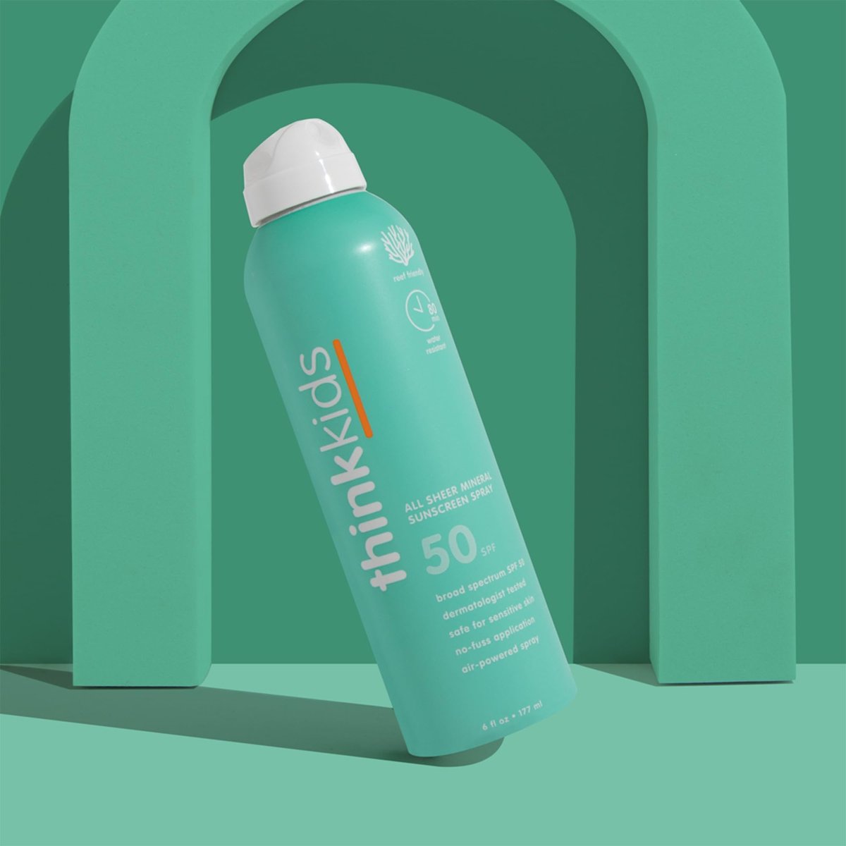 Thinksport Kids Sunscreen Spray SPF 50 - All Sheer Mineral Sunscreen, 6 Fl Oz, Water Resistant, Natural Zinc Oxide UVA/UVB Protection for Baby & Toddler Avelisse