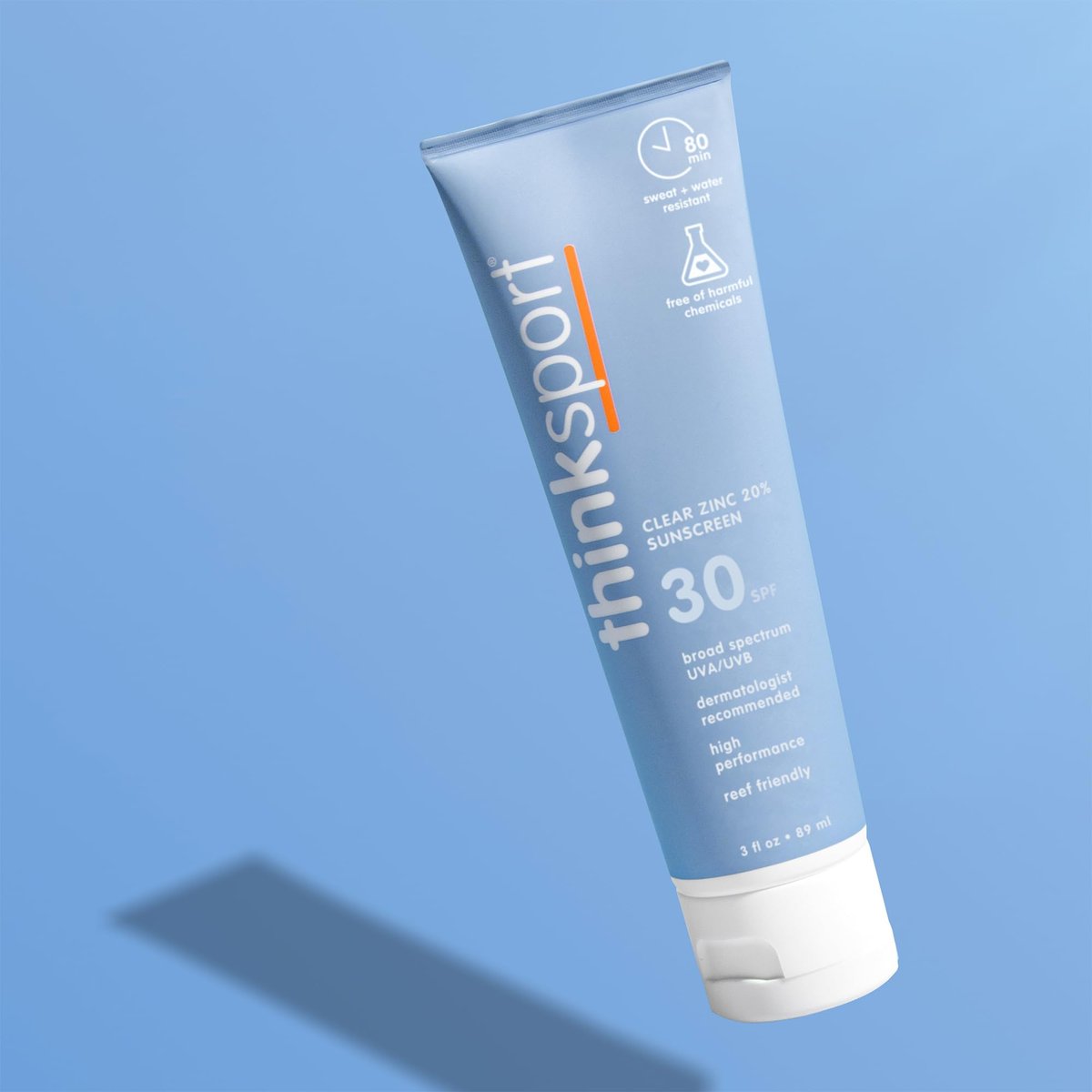 Thinksport SPF 30 Sport Sunscreen, 3oz – Clear Zinc Oxide, Water-Resistant Mineral Sun Lotion, Reef-Safe & Vegan - görsel 6