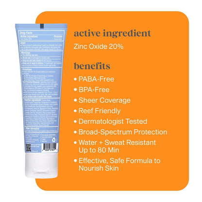 Thinksport SPF 30 Sport Sunscreen, 3oz – Clear Zinc Oxide, Water-Resistant Mineral Sun Lotion, Reef-Safe & Vegan