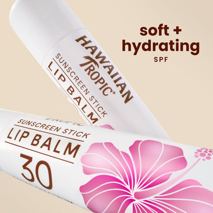 Hawaiian Tropic Tropical Lip Balm SPF 30 - Pack of 10, Moisturizing Sun Protection for Lips, Beach Essential Avelisse