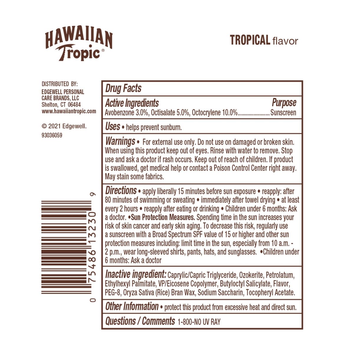 Hawaiian Tropic Tropical Lip Balm SPF 30 - Pack of 10, Moisturizing Sun Protection for Lips, Beach Essential Avelisse