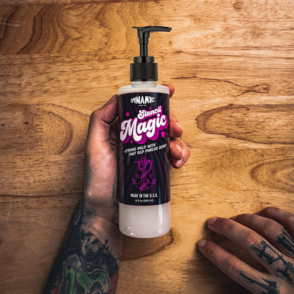 Dynamic Color Co Stencil Magic Tattoo Stencil Transfer Gel - 8 oz, Long Lasting, No Smear, Fast Drying, Safe & Non-Toxic Avelisse