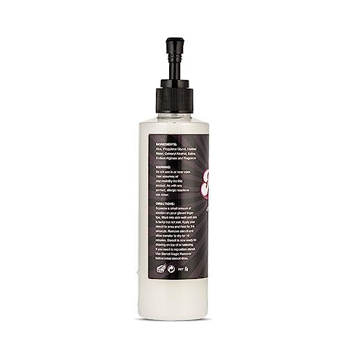 Dynamic Color Co Stencil Magic Tattoo Stencil Transfer Gel - 8 oz, Long Lasting, No Smear, Fast Drying, Safe & Non-Toxic Avelisse