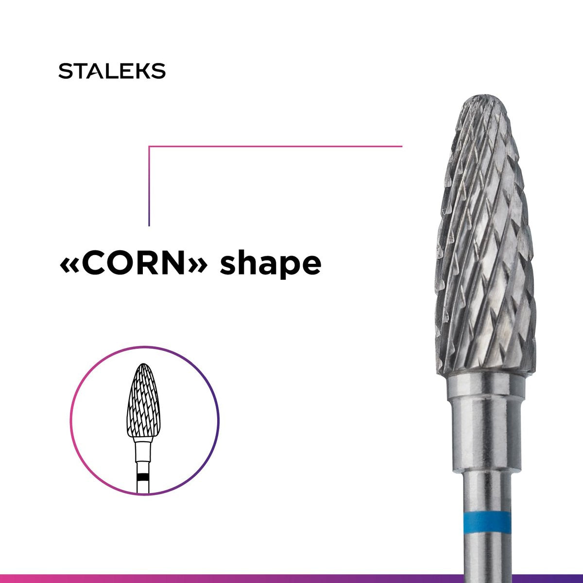 STALEKS PRO Expert Carbide Nail Drill Bit - Corn Shape, Blue, 5mm Head / 13mm WP, Medium Hardness for Artificial Nail Correction & Gel Polish Removal - görsel 9