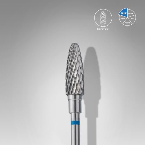 STALEKS PRO Expert Carbide Nail Drill Bit - Corn Shape, Blue, 5mm Head / 13mm WP, Medium Hardness for Artificial Nail Correction & Gel Polish Removal - görsel 6