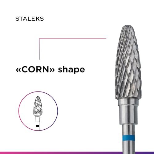 STALEKS PRO Expert Carbide Nail Drill Bit - Corn Shape, Blue, 5mm Head / 13mm WP, Medium Hardness for Artificial Nail Correction & Gel Polish Removal - görsel 10