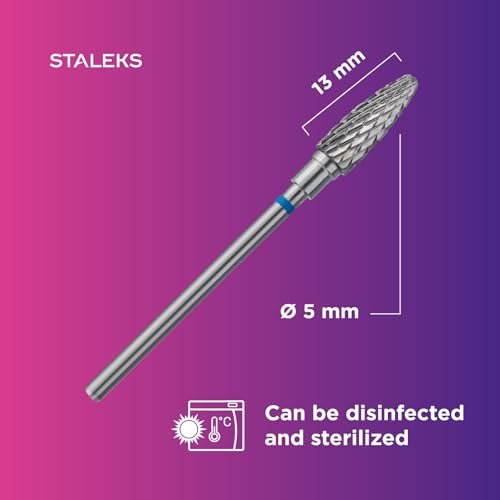 STALEKS PRO Expert Carbide Nail Drill Bit - Corn Shape, Blue, 5mm Head / 13mm WP, Medium Hardness for Artificial Nail Correction & Gel Polish Removal - görsel 14
