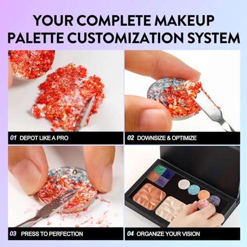 SZDYM Strong 4-Layer Empty Magnetic Palette Book - Includes Depotting Spatula, 50 Round & 50 Square Metal Stickers Avelisse